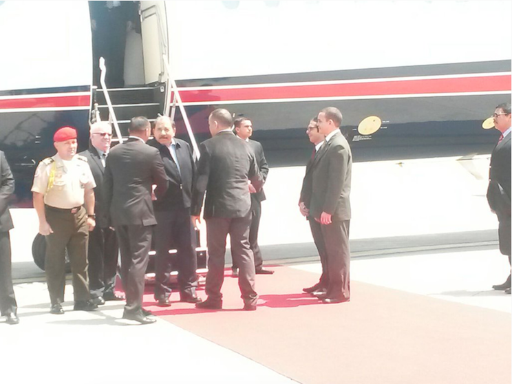 Presidente Daniel Ortega llega a Venezuela